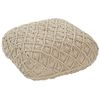 Puf De Algodón Beige 50 X 50 Cm Cojín De Asiento Piso Macramé Berrechid - Beige