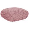 Puf De Algodón Rosa 50 X 50 Cm Cojín De Asiento Piso Macramé Berrechid - Rosa