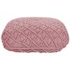 Puf De Algodón Rosa 50 X 50 Cm Cojín De Asiento Piso Macramé Berrechid - Rosa