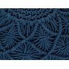 Puf De Algodón Azul Marino 50 X 30 Cm Otomana Relleno Eps Macramé Boho Berkane - Azul