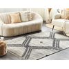 Alfombra De Algodón Negro Blanco Crema 160 X 230 Cm Geométrico Borlas Arbaa - Negro