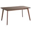 Mesa De Comedor Madera Oscura 150 X 90 Cm Mdf Retro Tradicional Moderno Ephrata - Madera Oscura