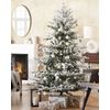 Árbol De Navidad Blanco Verde 180 Cm Sintético Nieve Artificial Ramas Brisco - Blanco