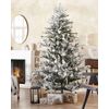 Árbol De Navidad Blanco Verde 210 Cm Sintético Nieve Artificial Ramas Brisco - Blanco