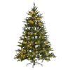 Árbol De Navidad Verde 180 Cm Sintético Artificial Preiluminado Ramas Fiddle - Verde