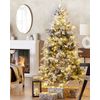 Árbol De Navidad Blanco Verde 180 Cm Nieve Artificial Preiluminado Miette - Blanco