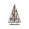 Figura Decorativa Led De Madera De Pino Oscura 62 Cm Piñas Luces Navidad Svidal - Madera Oscura