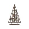 Figura Decorativa Led De Madera De Pino Oscura 62 Cm Piñas Luces Navidad Svidal - Madera Oscura