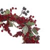Corona Rojo Verde 40 Cm Sintético Ramas Bayas Frutas Navidad Tradicional Purol - Rojo