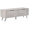 Mueble Tv Gris Negro 120 X 40 Cm Tablero 2 Estantes Efecto Cemento Halston - Gris