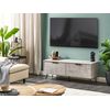 Mueble Tv Gris Negro 120 X 40 Cm Tablero 2 Estantes Efecto Cemento Halston - Gris