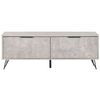 Mueble Tv Gris Negro 120 X 40 Cm Tablero 2 Estantes Efecto Cemento Halston - Gris