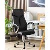 Silla De Oficina Reclinable De Piel Sintética Negro Plateado Giratorio Formula - Negro