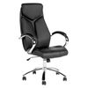 Silla De Oficina Reclinable De Piel Sintética Negro Plateado Giratorio Formula - Negro