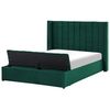 Cama Con Somier De Terciopelo Verde Esmeralda 140 X 200 Cm Banco Noyers - Verde