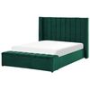 Cama Con Somier De Terciopelo Verde Esmeralda 140 X 200 Cm Banco Noyers - Verde