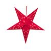 Conjunto De 2 Estrellas Led De Papel Rojo 45 Cm Terciopelo Linterna Navidad Motti - Rojo