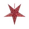 Conjunto De 2 Estrellas Led De Papel Rojo 45 Cm Purpurina Linterna Navidad Motti - Rojo