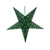 Conjunto De 2 Estrellas Led De Papel Verde Esmeralda 45 Cm Purpurina Motti - Verde