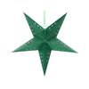 Conjunto De 2 Estrellas Led De Papel Verde Esmeralda 45 Cm Purpurina Motti - Verde