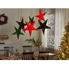 Conjunto De 2 Estrellas Led De Papel Rojo 60 Cm Terciopelo Linterna Navidad Motti - Rojo