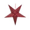 Conjunto De 2 Estrellas Led De Papel Rojo 60 Cm Purpurina Linterna Navidad Motti - Rojo