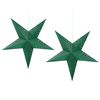 Conjunto De 2 Estrellas Led De Papel Verde Esmeralda 60 Cm Purpurina Motti - Verde