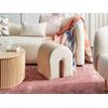 Puf De Terciopelo Beige 35 X 42 Cm Otomana Forma De U Moderno Sala De Estar Modoc - Beige