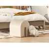 Puf De Terciopelo Beige 35 X 42 Cm Otomana Forma De U Moderno Sala De Estar Modoc - Beige