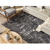 Alfombra De Viscosa Gris Oscuro Blanco 140 X 200 Cm Algodón Flecos Moderno Hanli - Gris