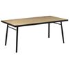 Mesa De Comedor Madera Clara Negro 180 X 90 Cm Mdf 6 Personas Tradicional Ivorie - Madera Clara