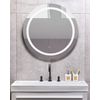 Espejo De Pared Led De Vidrio Plateado 79 Cm Colgante Maquillaje Courseulles - Plateado