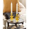 Conjunto De 2 Candeleros De Metal Amarillo 13 Cm Accesorio Decorativo Boho Daphni - Amarillo