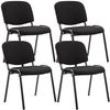 Clp Set De 4 Sillas De Reuniones Ken En Tela Negro 53x53x83 Cm