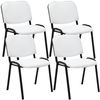 Clp Set De 4 Sillas De Reuniones Ken En Cuero Pu Simil Cuero Blanco 53x53x83 Cm