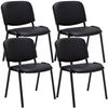 Clp Set De 4 Sillas De Reuniones Ken En Cuero Pu Simil Cuero Negro 53x53x83 Cm