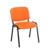 Clp Set De 4 Sillas De Reuniones Ken En Cuero Pu Simil Cuero Naranja 53x53x83 Cm