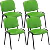 Clp Set De 4 Sillas De Reuniones Ken En Cuero Pu Simil Cuero Verde 53x53x83 Cm