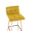 Clp Set De 2 Taburetes De Bar Lincoln En Terciopelo Amarillo 49x42x94 Cm