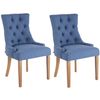 Clp Set De 2 Sillas De Comedor Aberdeen Tela Azul 58x55x92 Cm