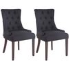 Clp Set De 2 Sillas De Comedor Aberdeen Tela Negro 58x55x92 Cm