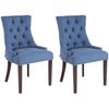 Clp Set De 2 Sillas De Comedor Aberdeen Tela Azul 58x55x92 Cm