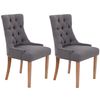 Clp Set De 2 Sillas De Comedor Aberdeen Tela Gris Oscuro 58x55x92 Cm