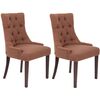 Clp Set De 2 Sillas De Comedor Aberdeen Tela Marrón 58x55x92 Cm