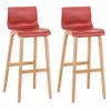 Clp Set De 2 Taburetes Hoover  ~  Asiento De Polipropileno Madera Rojo 46x41x101 Cm