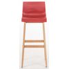 Clp Set De 2 Taburetes Hoover  ~  Asiento De Polipropileno Madera Rojo 46x41x101 Cm