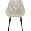 Clp Silla Tanna En Terciopelo Crema 62x58x83 Cm