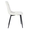 Clp Silla De Comedor Antibes Tapizada En Terciopelo Blanco Crema 55x45x84 Cm