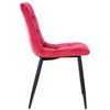 Clp Silla De Comedor Antibes Tapizada En Terciopelo Rojo 55x45x84 Cm