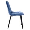 Clp Silla De Comedor Antibes Tapizada En Terciopelo Azul 55x45x84 Cm